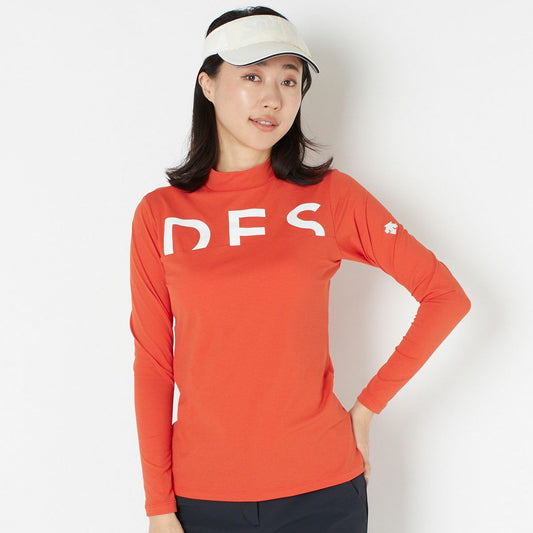 【OUTLET】【DESCENTE GOLF】ソフトストレッチブラカップ付きロゴプリントシャツ