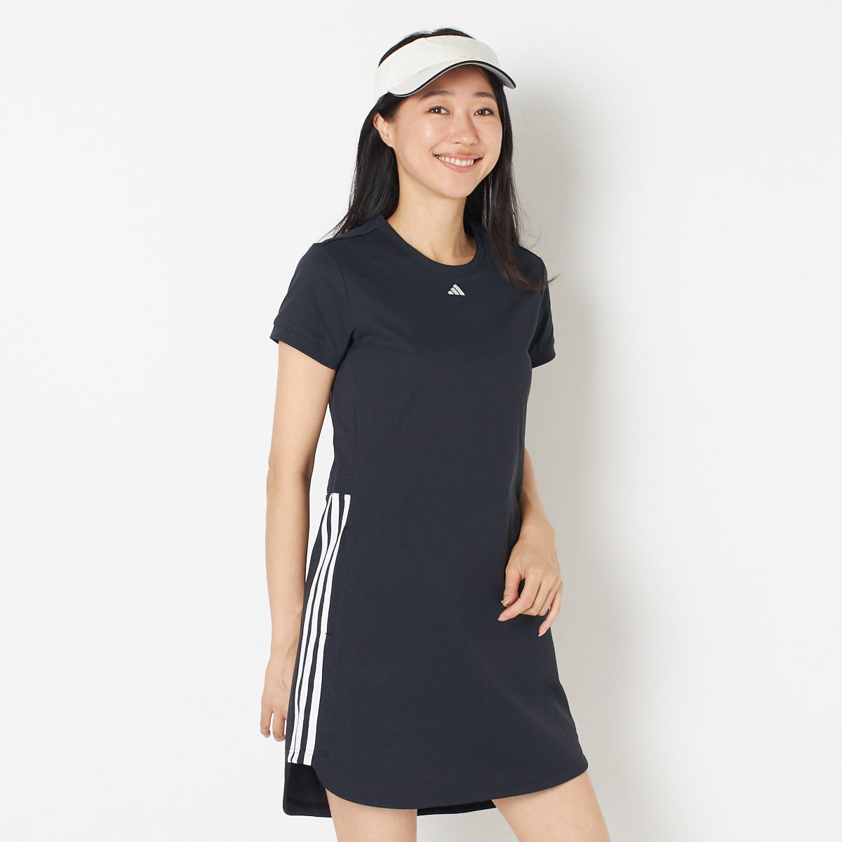 【adidas Golf】ツイストニット クルーネック 半袖ワンピース